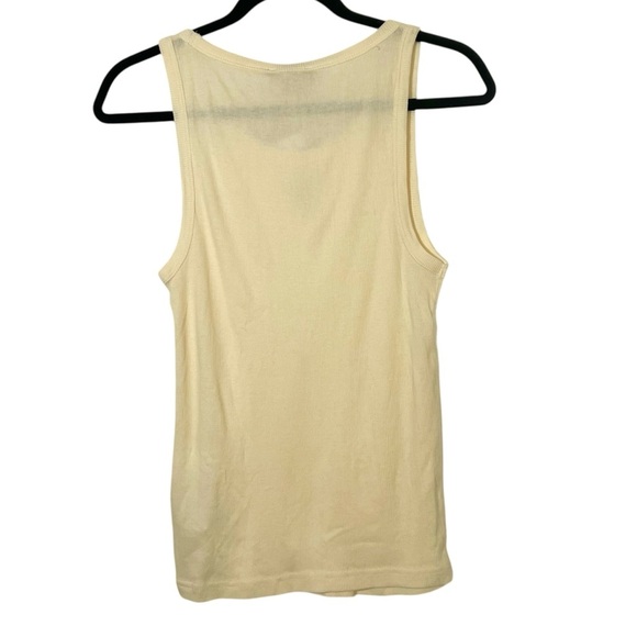 J Crew Light Yellow Ribbed Cutaway Tank Top NWT Medium - Picture 2 of 10